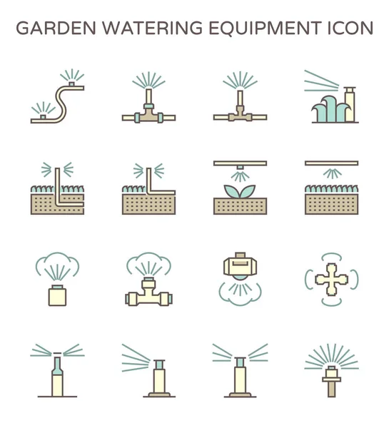 Peralatan Pengairan Kebun Dan Ikon Sprinkler Ditata Untuk Elemen Desain - Stok Vektor