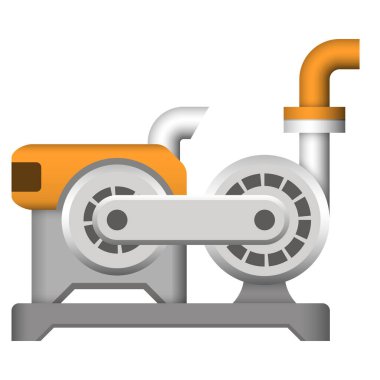 Su pompası ve dizel motor simgesi tasarımı.