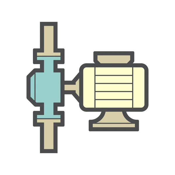 Bomba Água Elétrica Tubo Aço Para Distribuição Água Isolada Fundo —  Vetores de Stock