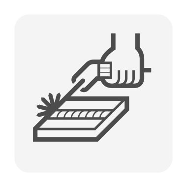 Kaynaklama işi grafik tasarım ögesi için kaynak iş vektör simgesi tasarımı.