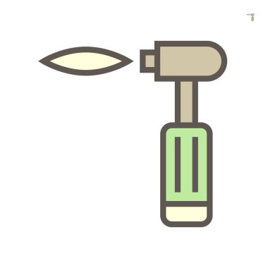 Beyaz arkaplan üzerinde gaz kesme aracı vektör ikonu tasarımı, 64x64 piksel mükemmel ve düzenlenebilir vuruş.