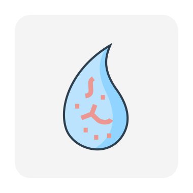 Su filtreleme ve ekipman simgesi, düzenlenebilir vuruş.