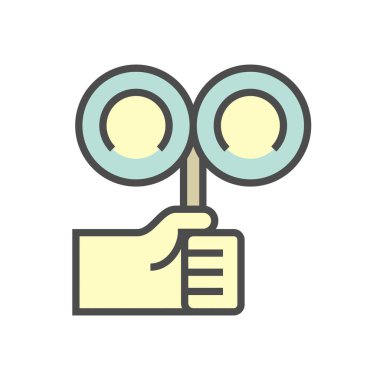 Klima servisi ve teknisyen vektör simgesi tasarımı, düzenlenebilir vuruş.