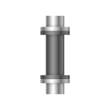 Çelik boru bağlantı simgesi tasarımı beyaz arkaplanda izole edildi.