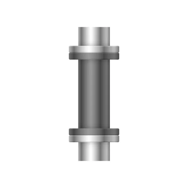 白色背景下隔离的钢管连接器图标设计 — 图库矢量图片