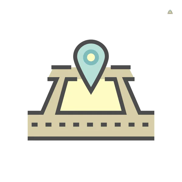 Land Gps Location Vector Icon Design 64X64 Pixel Perfekt Und — Stockvektor