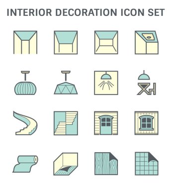 Tavan ve iç dekorasyon materyal vektör tasarımı.