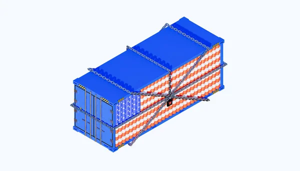Rendering Van Amerikaanse Handel Business Lockdown Concept Ontwerp Lading Container — Stockfoto