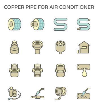 Klima kurulum aracı vektör simgesi dizaynı, düzenlenebilir vuruş.