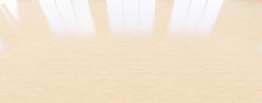 Boş oda ve ahşap zemin yansıması perspektif görünümlü temiz cam kapı, arkaplan için temiz ve yeni durum kullanımı.