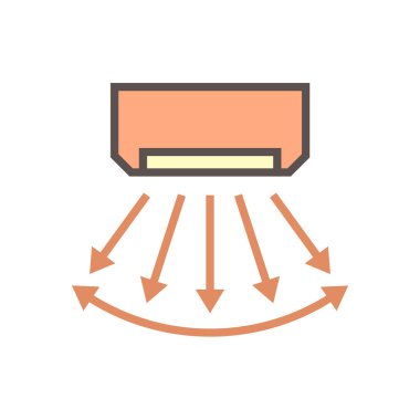 Klima denetim vektör ikonu tasarımı, düzenlenebilir vuruş.