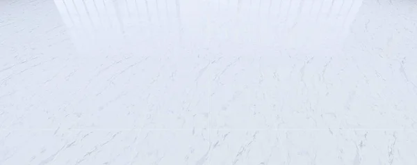 Рендеринг Мраморного Пола Сеткой Линии Блестящее Отражение Прозрачной Стеклянной Дверью — стоковое фото