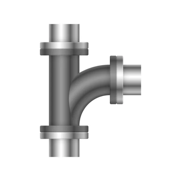 白色背景下隔离的钢管连接器图标设计 — 图库矢量图片