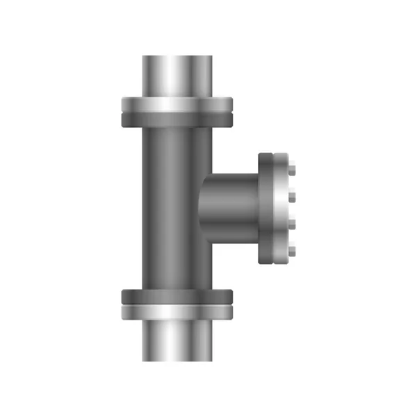 白色の背景に分離された鋼管コネクタのアイコン設計 — ストックベクタ