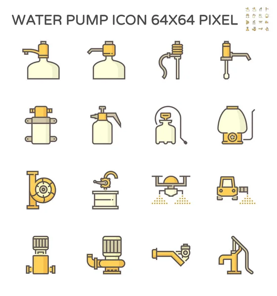 Diseño Del Conjunto Iconos Bomba Agua Potable Bomba Líquido 64X64 — Vector de stock