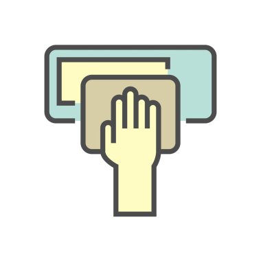 Klima ve hava kompresörü temizleme işi ve araçlar vektör simgesi tasarımı, düzenlenebilir vuruş.