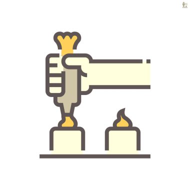 Beyaz arkaplanda kremalı buzlu uçlar, gıda işleme endüstrisi vektör ikonu tasarımı, 64x64 piksel mükemmel ve düzenlenebilir vuruş.