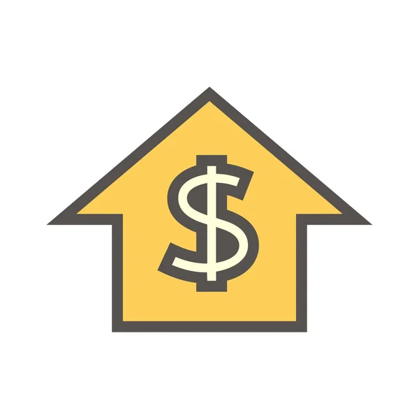 Home Sale Investment Vector Icon Design White — Vetor de Stock