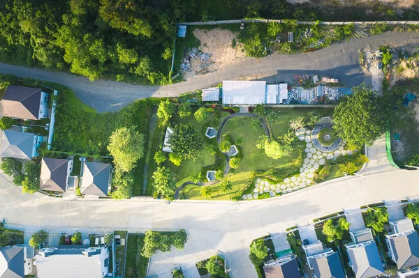 Vista Aérea Propriedade Habitacional Planta Jardim — Fotografia de Stock