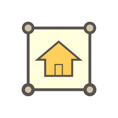 Emlak işi ve yatırım vektörü ikonu tasarımı.