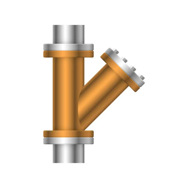 Symboldesign Für Stahlrohrverbinder Isoliert Auf Weißem Hintergrund — Stockvektor