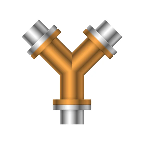 Projeto Ícone Conector Tubo Aço Isolado Fundo Branco —  Vetores de Stock