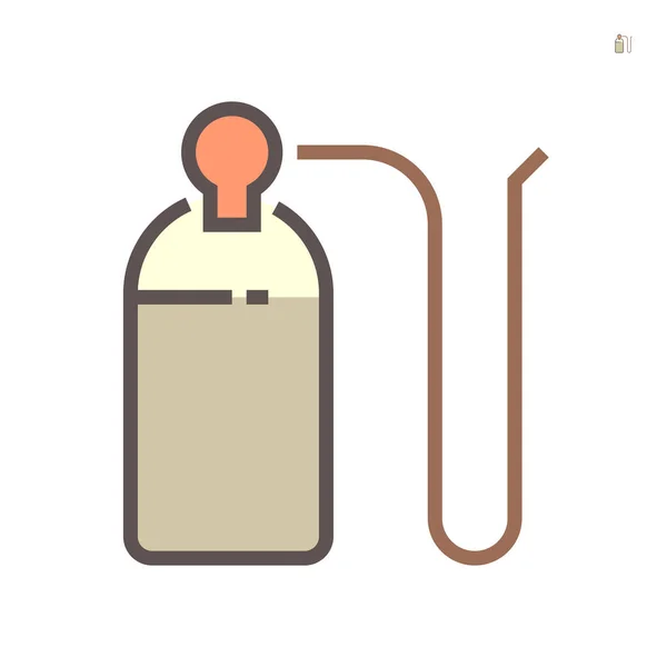 Sauerstofftank Und Manometer Für Stahlschneidearbeiten Vektor Icon Design 64X64 Pixel — Stockvektor