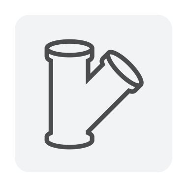 Çelik boru bağlantı simgesi seti, 64x64 Mükemmel piksel ve düzenlenebilir vuruş.