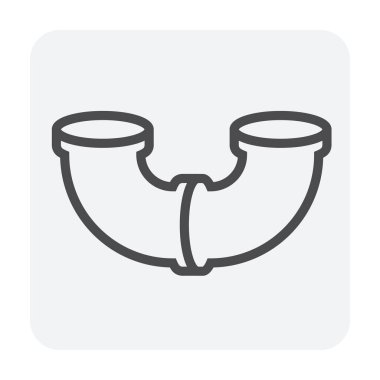 Çelik boru bağlantı simgesi seti, 64x64 Mükemmel piksel ve düzenlenebilir vuruş.