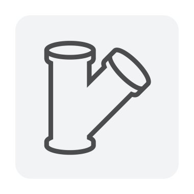 Çelik boru bağlantı simgesi seti, 64x64 Mükemmel piksel ve düzenlenebilir vuruş.