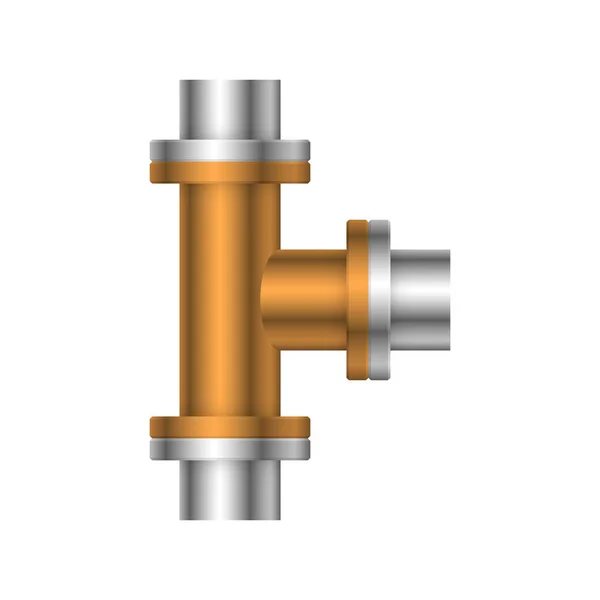 Icône Connecteur Tuyau Acier Design Isolé Sur Fond Blanc — Image vectorielle