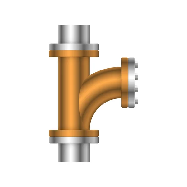 Diseño Del Icono Del Conector Tubería Acero Aislado Sobre Fondo — Vector de stock