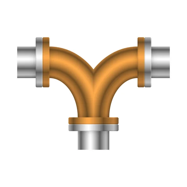 Diseño Del Icono Del Conector Tubería Acero Aislado Sobre Fondo — Archivo Imágenes Vectoriales