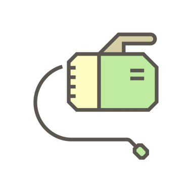 Klima ve hava kompresörü temizleme işi ve araçlar vektör simgesi tasarımı, düzenlenebilir vuruş.