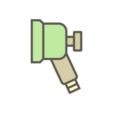 Klima ve hava kompresörü temizleme işi ve araçlar vektör simgesi tasarımı, düzenlenebilir vuruş.