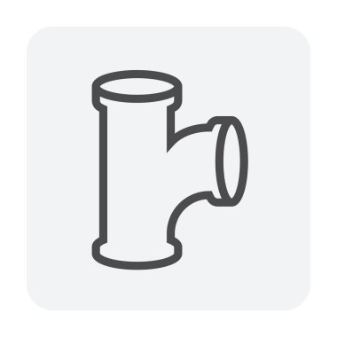 Çelik boru bağlantı simgesi seti, 64x64 Mükemmel piksel ve düzenlenebilir vuruş.