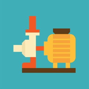 Su dağıtımı için elektrik pompası ve çelik boru beyaz arka planda izole edildi.