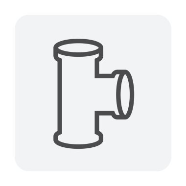 Çelik boru bağlantı simgesi seti, 64x64 Mükemmel piksel ve düzenlenebilir vuruş.