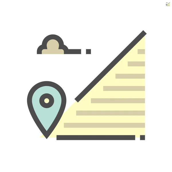 Land Pin Point Vector Icon Design 48X48 Pixel Perfect Editable — 스톡 벡터