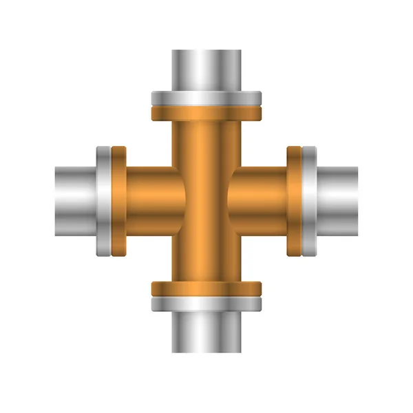 파이프 커넥터 아이콘 디자인 배경에 — 스톡 벡터