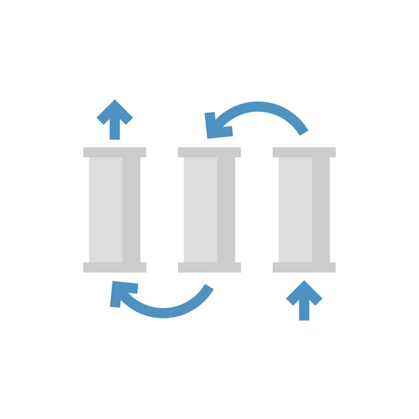Проектирование векторных значков фильтрации воды и оборудования для графического дизайна элементов фильтрации воды.