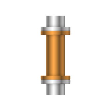 Çelik boru bağlantı simgesi tasarımı beyaz arkaplanda izole edildi.