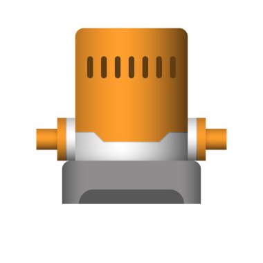 Su pompası ve çelik boru simgesi tasarımı.