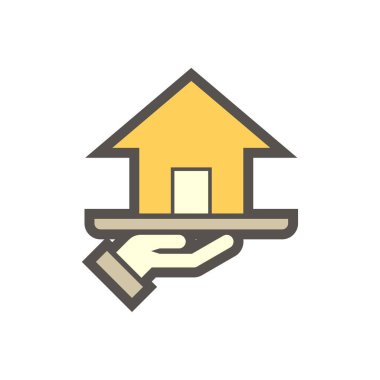 Emlakçı ve yatırım vektörü ikonu tasarımı.