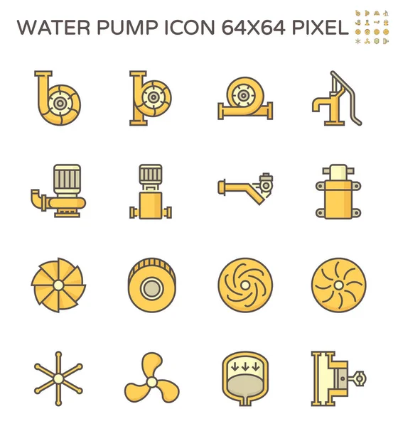 Waterpomp Stalen Blade Vector Icoon Set Voor Waterdistributie 64X64 Pixel — Stockvector