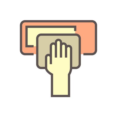 Klima ve hava kompresörü temizleme işi ve araçlar vektör simgesi tasarımı, düzenlenebilir vuruş.