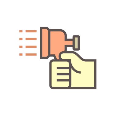 Klima ve hava kompresörü temizleme işi ve araçlar vektör simgesi tasarımı, düzenlenebilir vuruş.