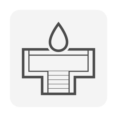 Yer ve çatı drenaj ekipmanı vektör ikonu tasarımı.