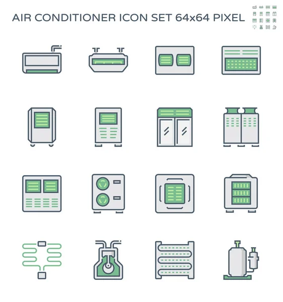 Airconditioner Luchtcompressor Vector Icoon Set Ontwerp 64X64 Pixel Perfect Aanpasbare — Stockvector