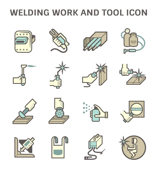 Travaux Soudage Outils Soudage Tels Que Torche Soudage Outil Coupe — Image vectorielle